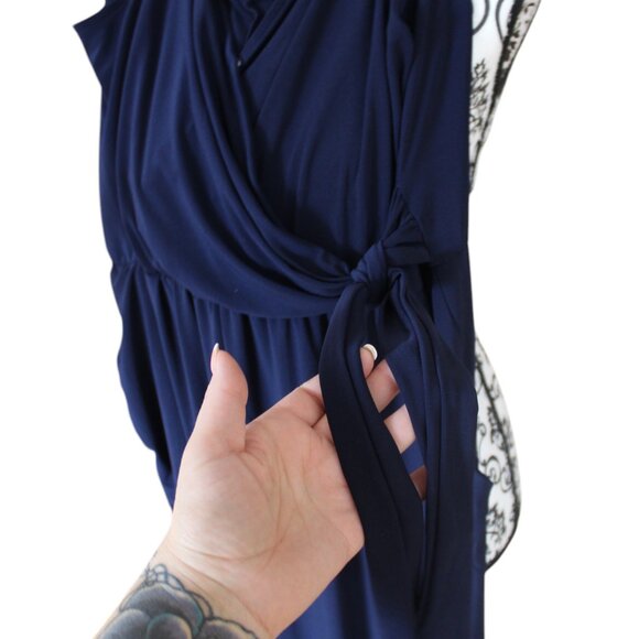 SALE LUXOLOGY Blue Pantsuit Jumper Romper 1 Piece Size L NWT's COMFY CLASSY CUTE - Picture 5 of 16